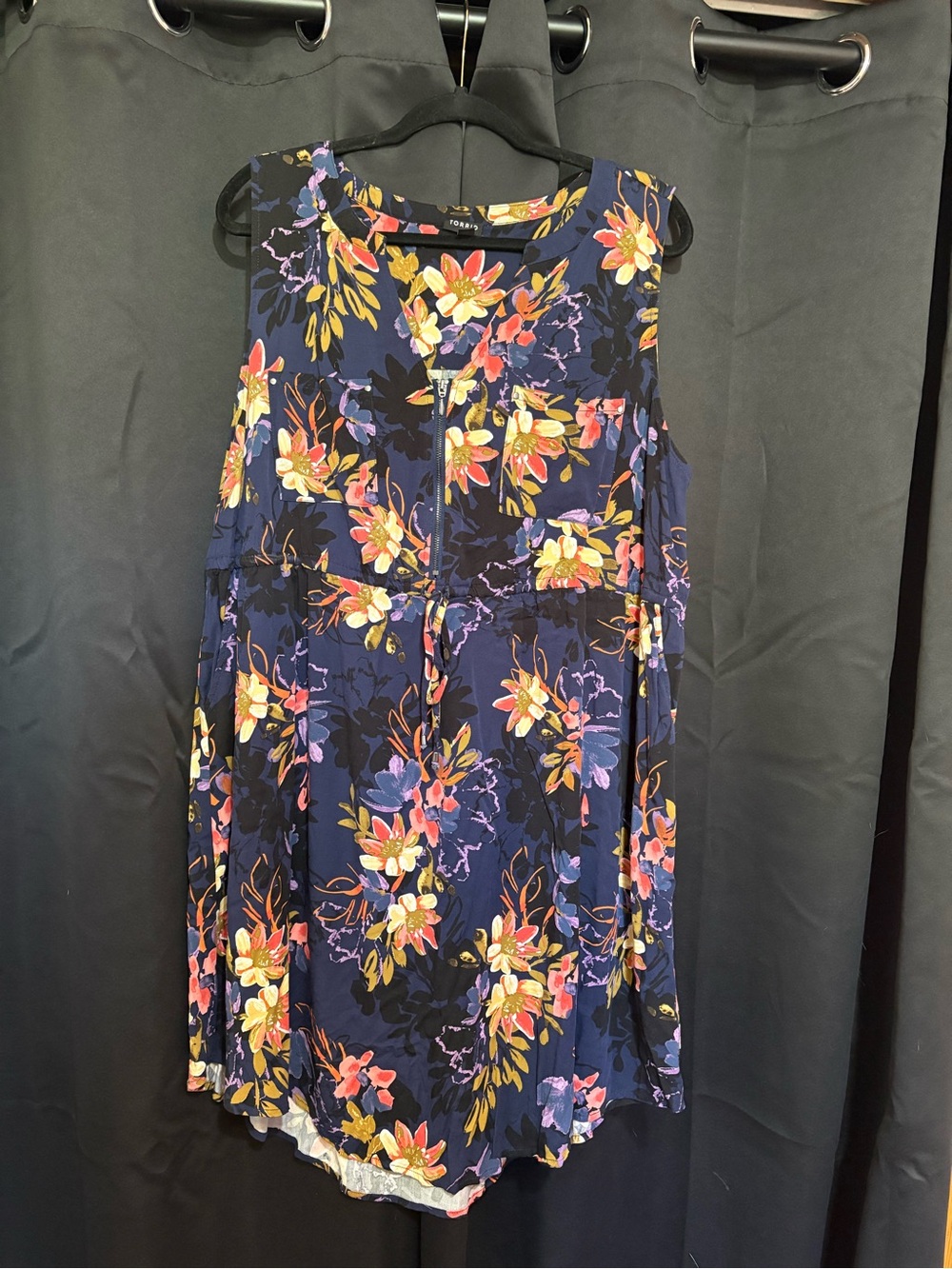torrid Navy Floral Sleeveless Midi Dress